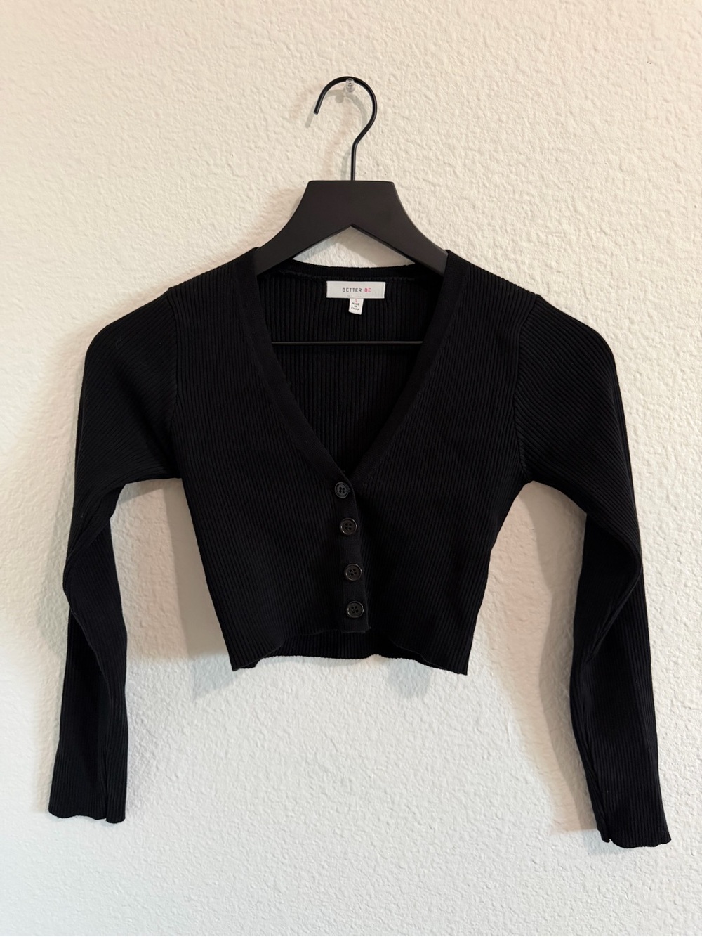 better be ribbed cropped cardigan